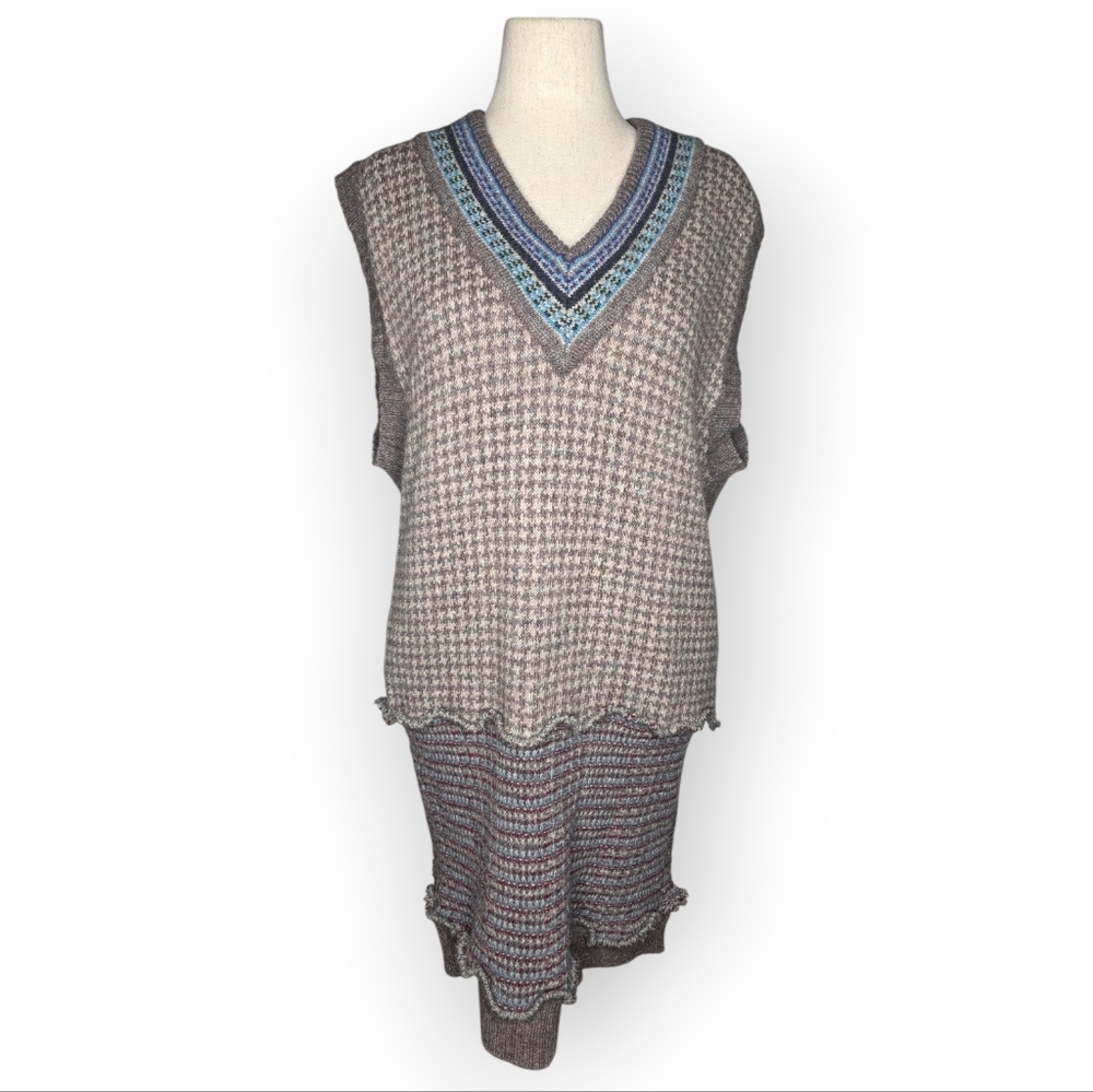 Vintage Par Four Wool Blend Fair Isle Sweater Dress XL